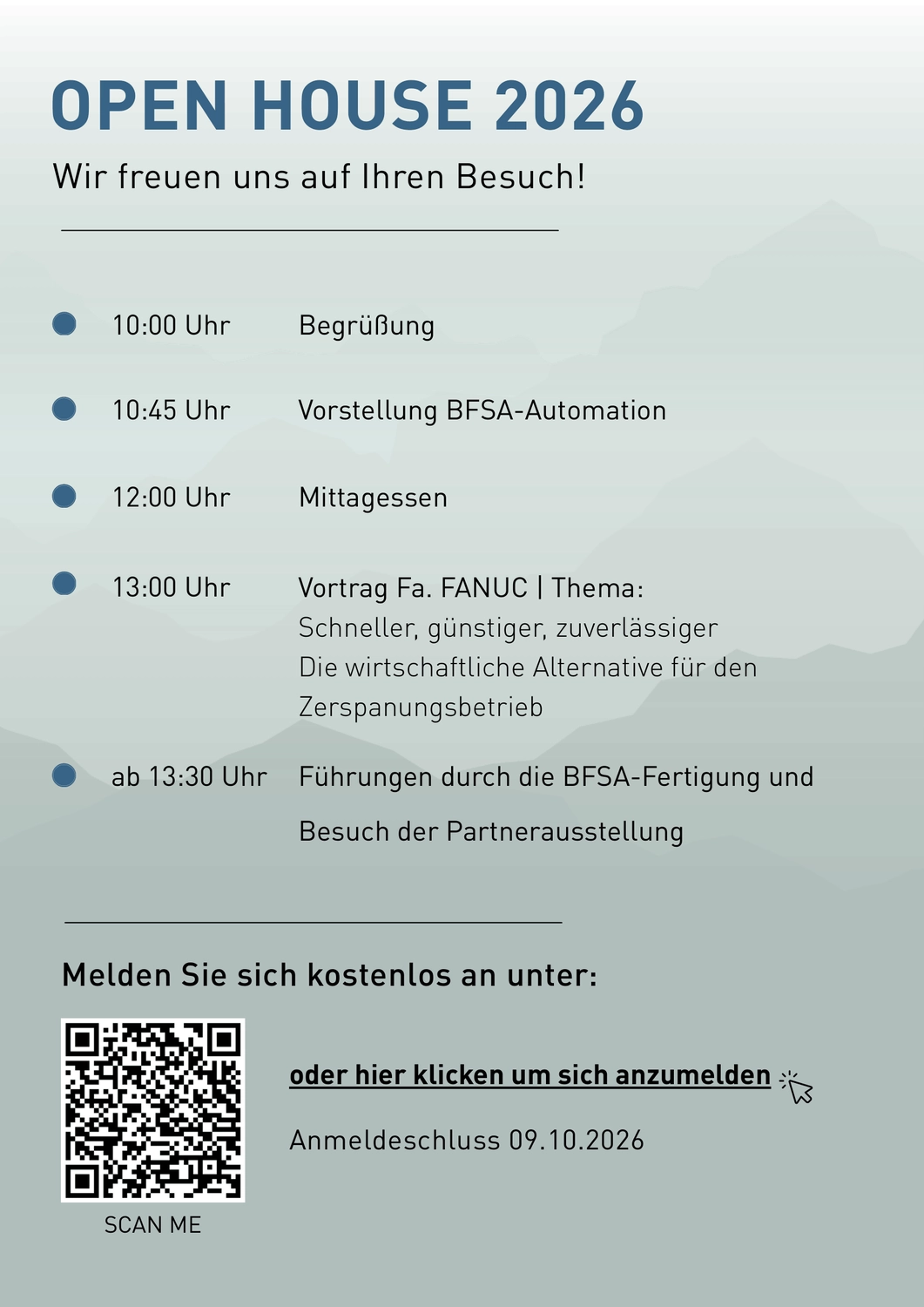 Einladung BFSA Open House 2026 – Seite 2 (Programm)